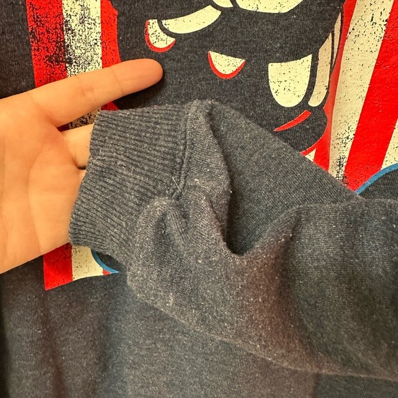 Disney Mickey Mouse Patriotic Americana Sweatshirt Navy Cozy Nostalgic | XS - Picture 12 of 12